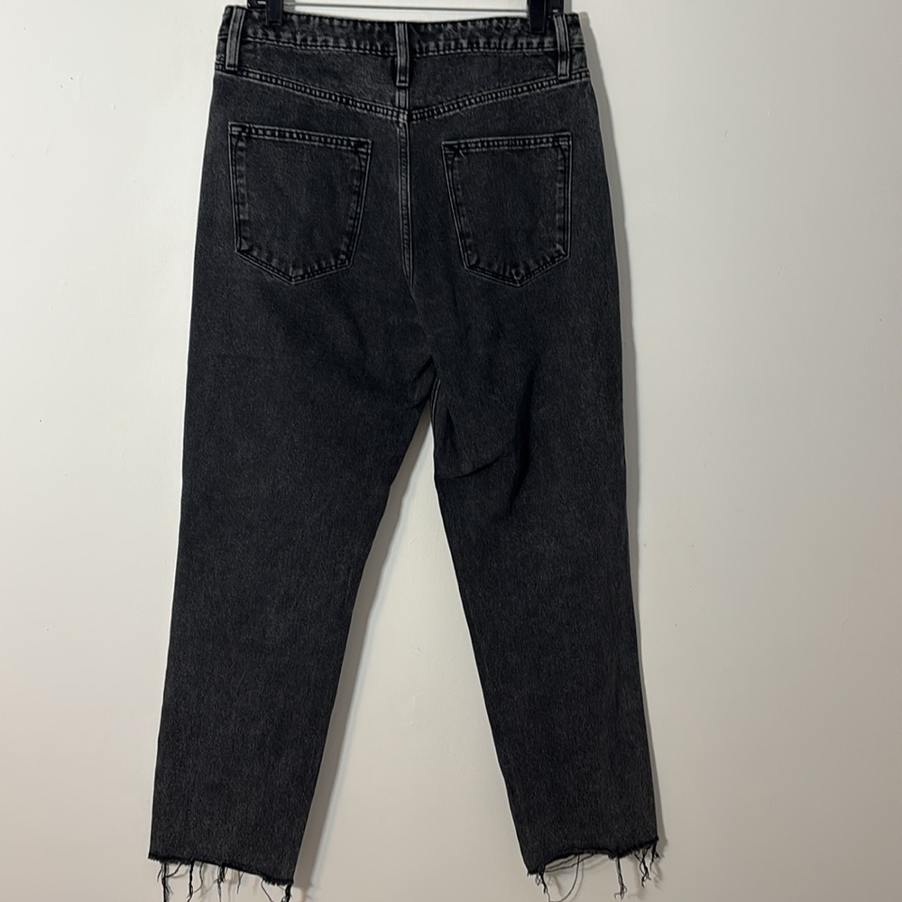 Vigold Denim‎ Billie 90s Jean Women Size 9 Black Wash Distressed Ripped Raw Hem - Picture 9 of 10